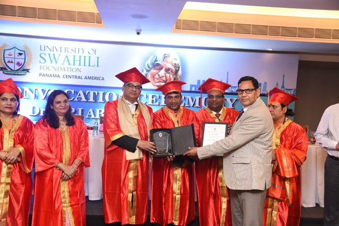 Honorary Doctorate by University of Swahili ,Panama , Central America.